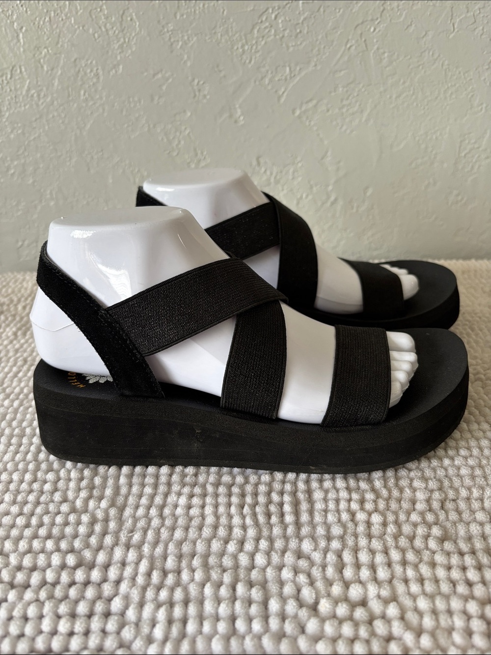 Yellow box Platform Elastic Strap Sandals - Picture 6 of 13